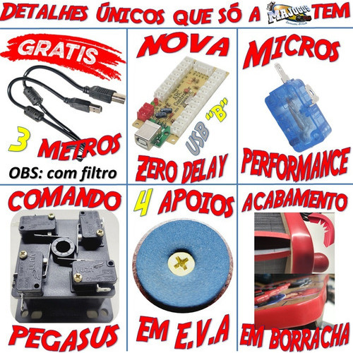 Controle Arcade Majogos Fliperama Para Pc, Ps3 - Image 4