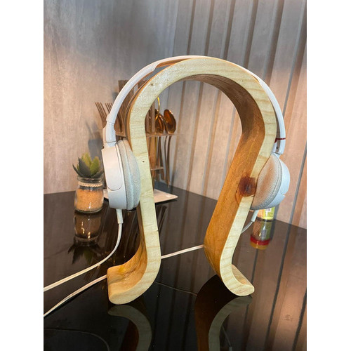 Suporte De Mesa Headphone, Headset Gamer Em Madeira - Image 2